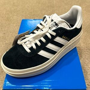 Adidas’s Gazelle Bold. Blk/wht. New with tags in box. Size 5 women. $85